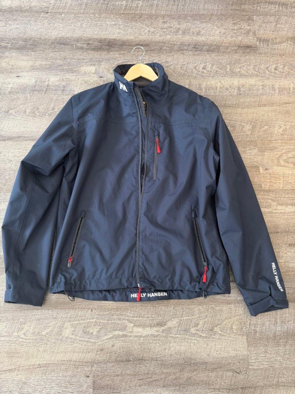 Helly Hansen Navy Waterproof Jacket - Men's L (Fleece Lined)
